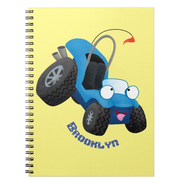 Cute dune buggy off road vehicle cartoon notebook (Front)