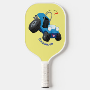 Cute dune buggy off road vehicle cartoon pickleball paddle