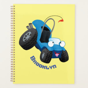 Cute dune buggy off road vehicle cartoon planner