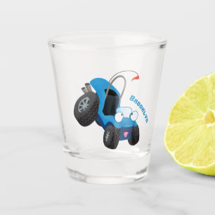 Cute dune buggy off road vehicle cartoon shot glass