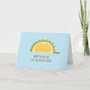 Cute Durian Mushy Valentines Day Greeting Card