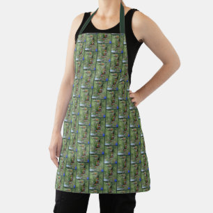 Cute Dusky Conure Parrot Bird Upside Down    Apron
