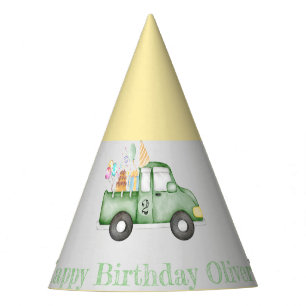 Cute Dusky Green Any Age Birthday Party Hat