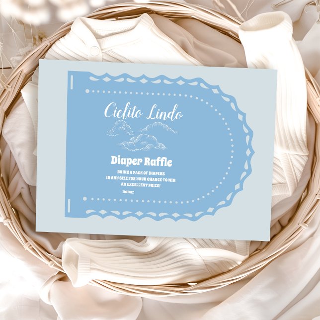 Cute Dusty Blue Cielito Lindo   Diapper Raffle Enclosure Card (Creator Uploaded)
