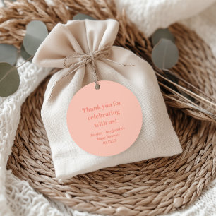 Cute Dusty Peach Baby Shower Custom Thank You Favour Tags