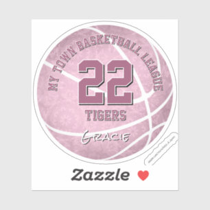 cute dusty pink basketball with team name