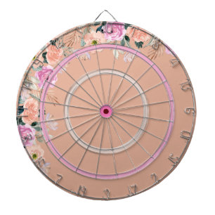 Cute Dusty Rose floral  Dartboard