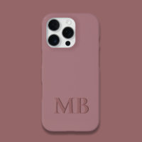 Cute Dusty Rose Girly Initial Monogram Phone Case