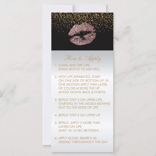 Cute Dusty Rose Glitter Lip Instructions (Front)