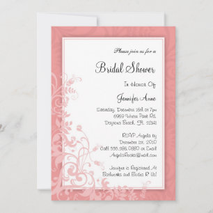 Cute Dusty Rose PINK Bridal Shower Invite