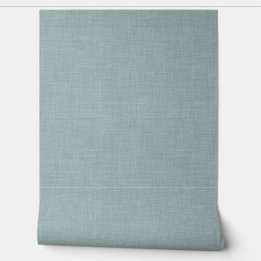 Cute Dusty Teal Blue Linen Look Texture Wallpaper