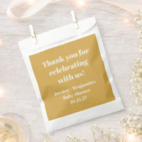 Cute Dusty Yellow Baby Shower Custom Thank You