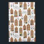 Cute Dutch Houses Amsterdam City Pattern Tea Towel<br><div class="desc">Decorate your kitchen with this cool towel. Makes a great housewarming or anniversary gift! You can customise it and add text too. Check my shop for lots more colours and patterns plus matching kitchen stuff! You can always add your own text. Let me know if you'd like something custom made....</div>