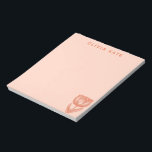 Cute Dutch Tulip Floral Drawing Pink Orange Name Notepad<br><div class="desc">A beautiful botanical floral line art illustration of a simple Dutch tulip in pink and orange,  personalised with name or wording of your choosing.</div>
