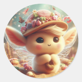 Cute Ears Creature Classic Round Sticker