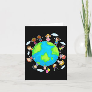 Cute Earth Day 2025 Save Environment Children Arou Card