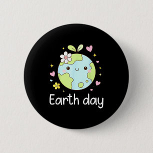 Cute earth day 2026 save groovy the planet for 6 cm round badge