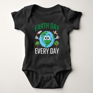 Cute Earth Day Awareness Rescue the planet Tree Baby Bodysuit