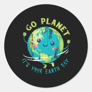 Cute Earth Day Classic Round Sticker