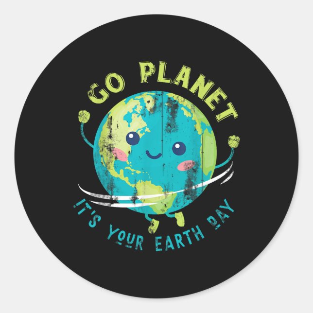 Cute Earth Day  Classic Round Sticker (Front)