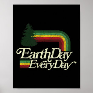 Cute Earth Day Everyday Retro Vintage Poster