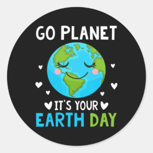 Cute Earth Day Funny Mens Kids Boys Girls Earth Da Classic Round Sticker