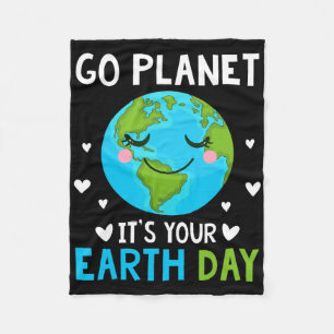 Cute Earth Day Funny Mens Kids Boys Girls Earth Da Fleece Blanket
