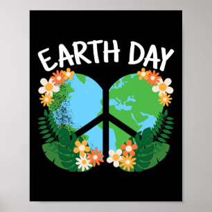 Cute Earth Day Heart Planet Nature Lover Men Women Poster