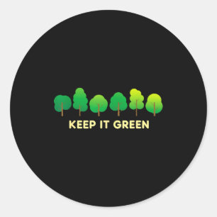 Cute earth day keep green plant trees environment classic round sticker