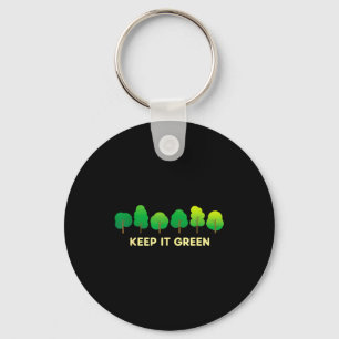 Cute earth day keep green plant trees environment key ring