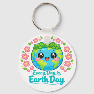Cute Earth Day Keychain