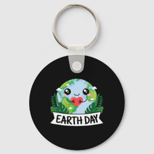 Cute Earth Day Planet Nature Lover Kawaii  Key Ring