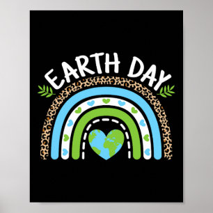 Cute Earth Day Rainbow Planet Nature Lover Women G Poster