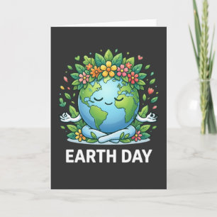 Cute Earth Day Shirt Floral Planet flower crown Card