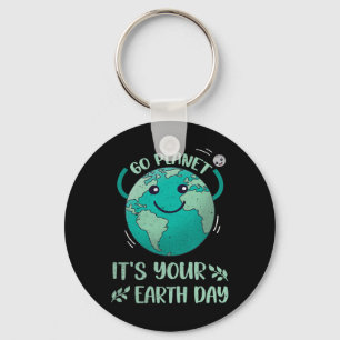 Cute Earth Day Shirt Happy Earth Day 2025 Go Plane Key Ring