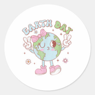 Cute Earth Day Shirts For Girls Kids Toddler Save  Classic Round Sticker