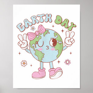 Cute Earth Day Shirts For Girls Kids Toddler Save  Poster