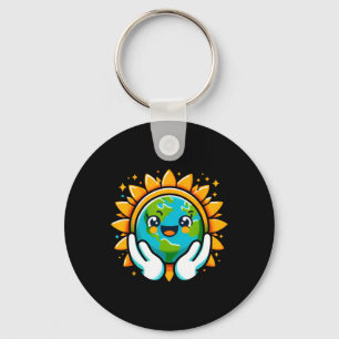 Cute Earth Day Toddler Boys Girls Kids Happy Earth Key Ring