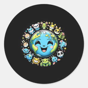 Cute Earth Day Toddler Boys Girls Kids Save The An Classic Round Sticker