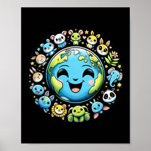 Cute Earth Day Toddler Boys Girls Kids Save The An Poster