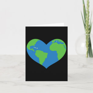 Cute Earth Heart Happy Earth Day 22 April Apparel Card