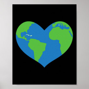 Cute Earth Heart Happy Earth Day 22 April Apparel Poster