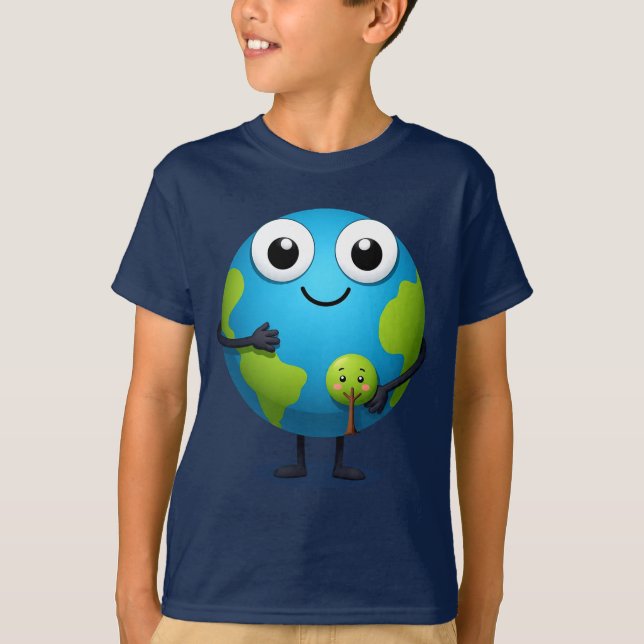 Cute Earth Tree Hugger Tee for Boys Organic (Front)