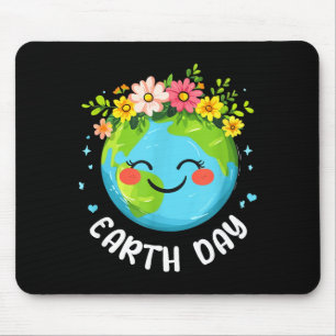 Cute Earth With Floral Earth Day Happy Earth Day 2 Mouse Pad