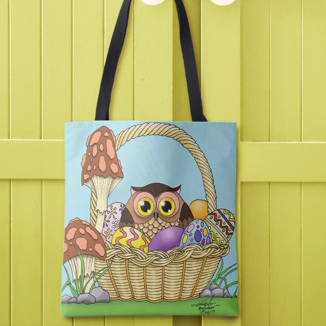 Cute Easter Basket Owl Tote Bag (Creator Uploaded)