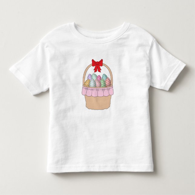 Cute Easter Basket & Pastel Easter Eggs Baby Bodys Toddler T-Shirt (Front)