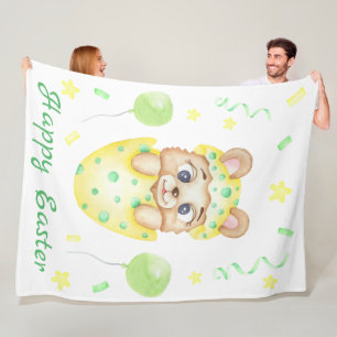 Cute Easter Bear for a positive mood  Fleece Blanket