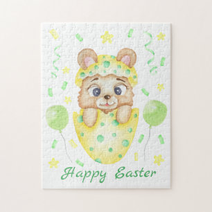 Cute Easter Bear for a positive mood Poster Jigsaw Puzzle