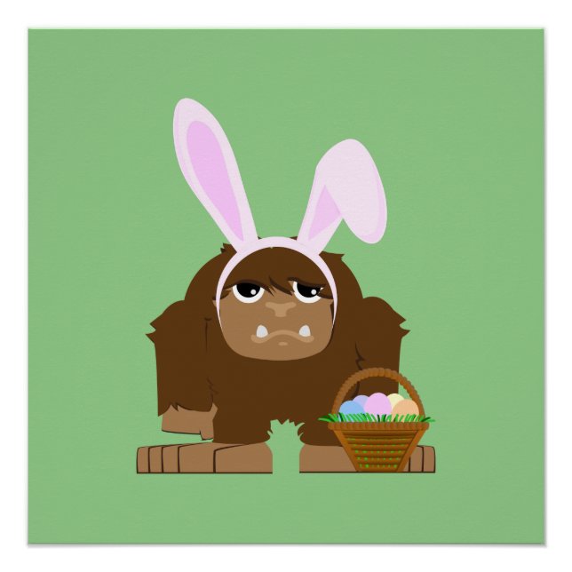 Cute Easter Bigfoot Poster (Front)