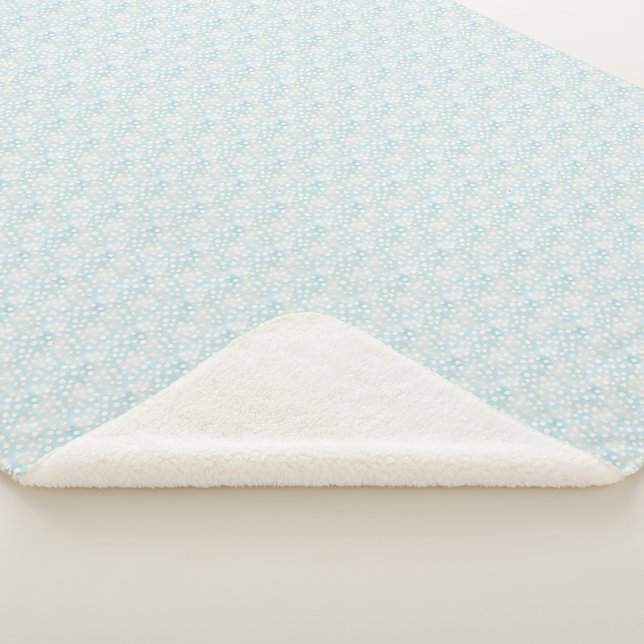 Cute Easter Blue Polka Dot Sherpa Blanket (3/4)